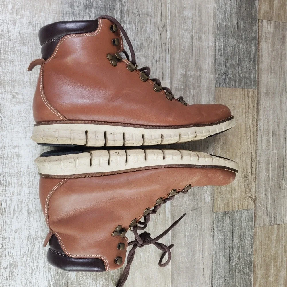 Cole Haan Zerogrand Mens Boots Sz 9 M Brown Leather Waterproof Hiking Boots‎
